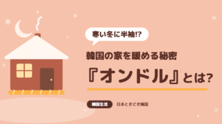 【韓国生活】寒い冬に半袖！？韓国の家を暖める秘密『オンドル』とは